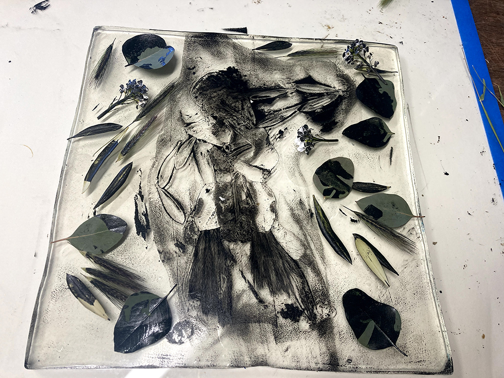 Botanical Monotype Printmaking At Home Figure Video - Mary Is Contrary