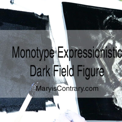 Monotype Expressonistic Dark Filed Nude Figure