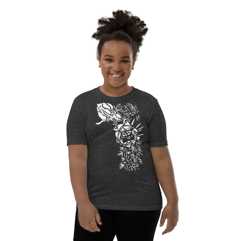Youth Short Sleeve T-Shirt - Cactus Bloom Print - Image 11