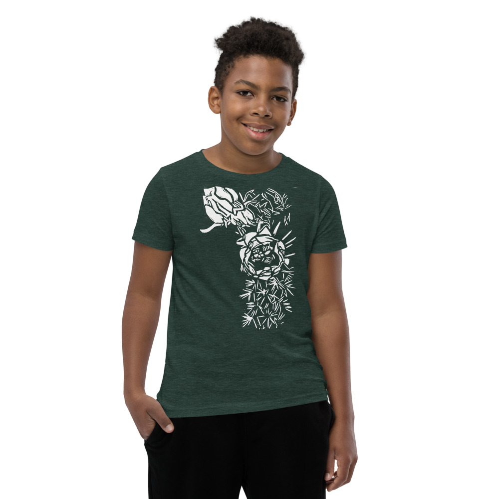 Youth Short Sleeve T-Shirt - Cactus Bloom Print - Image 3