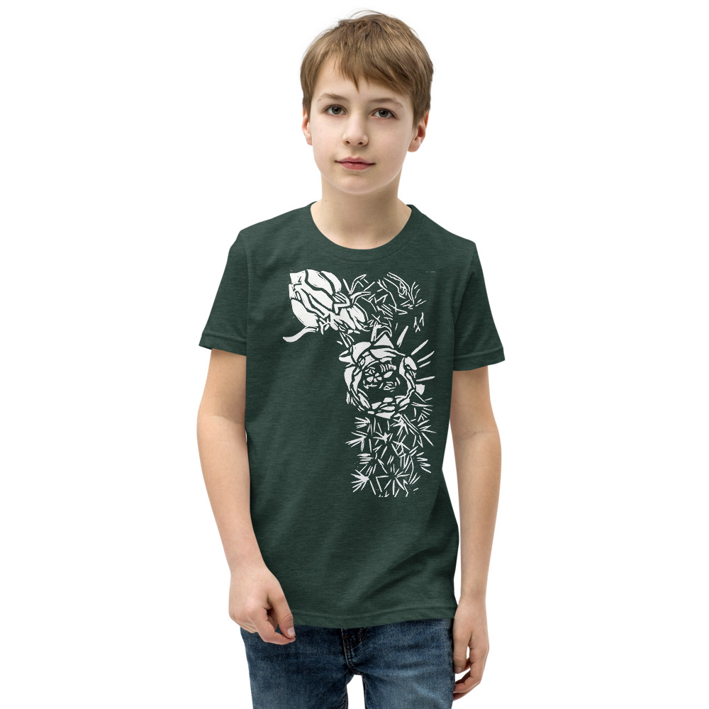 Youth Short Sleeve T-Shirt - Cactus Bloom Print - Image 4