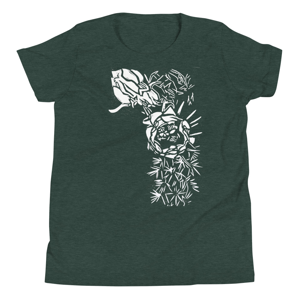 Youth Short Sleeve T-Shirt - Cactus Bloom Print - Image 5
