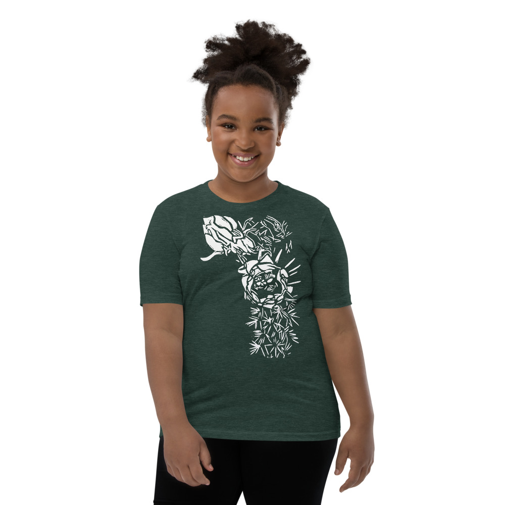 Youth Short Sleeve T-Shirt - Cactus Bloom Print - Image 17