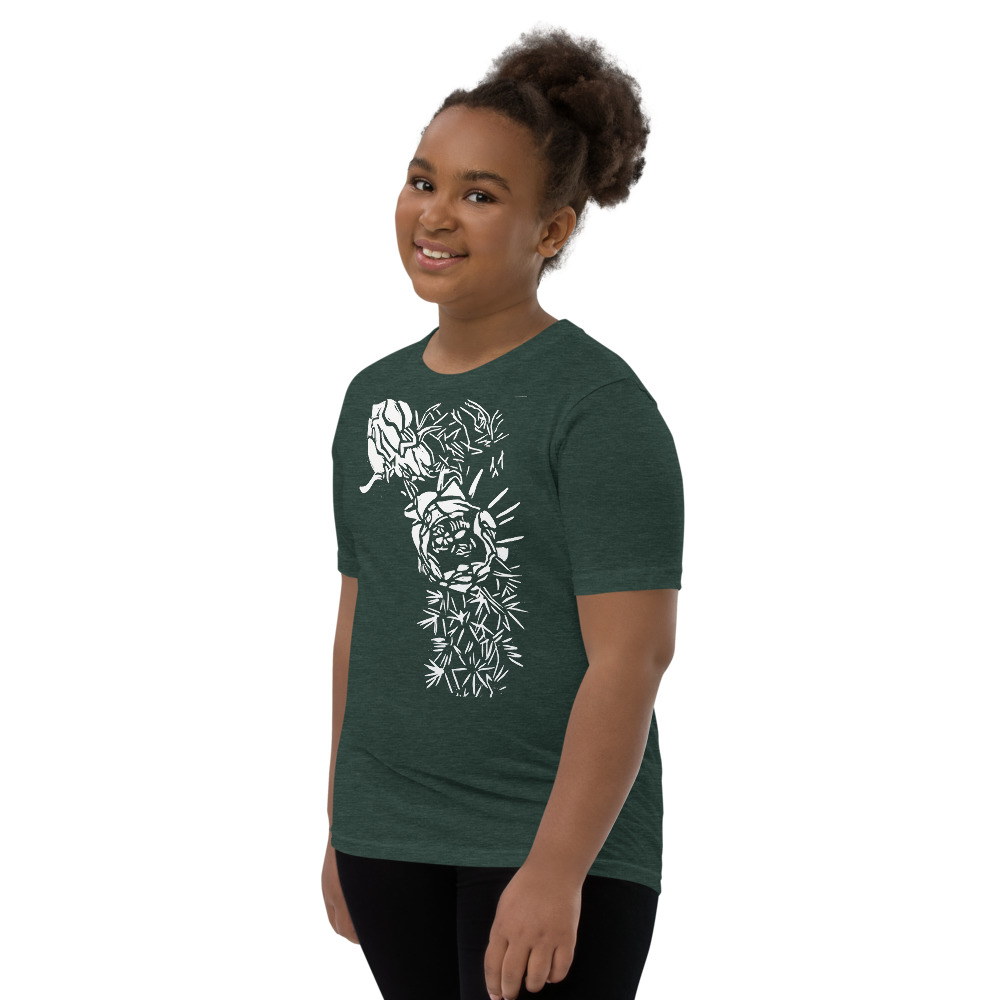 Youth Short Sleeve T-Shirt - Cactus Bloom Print - Image 18