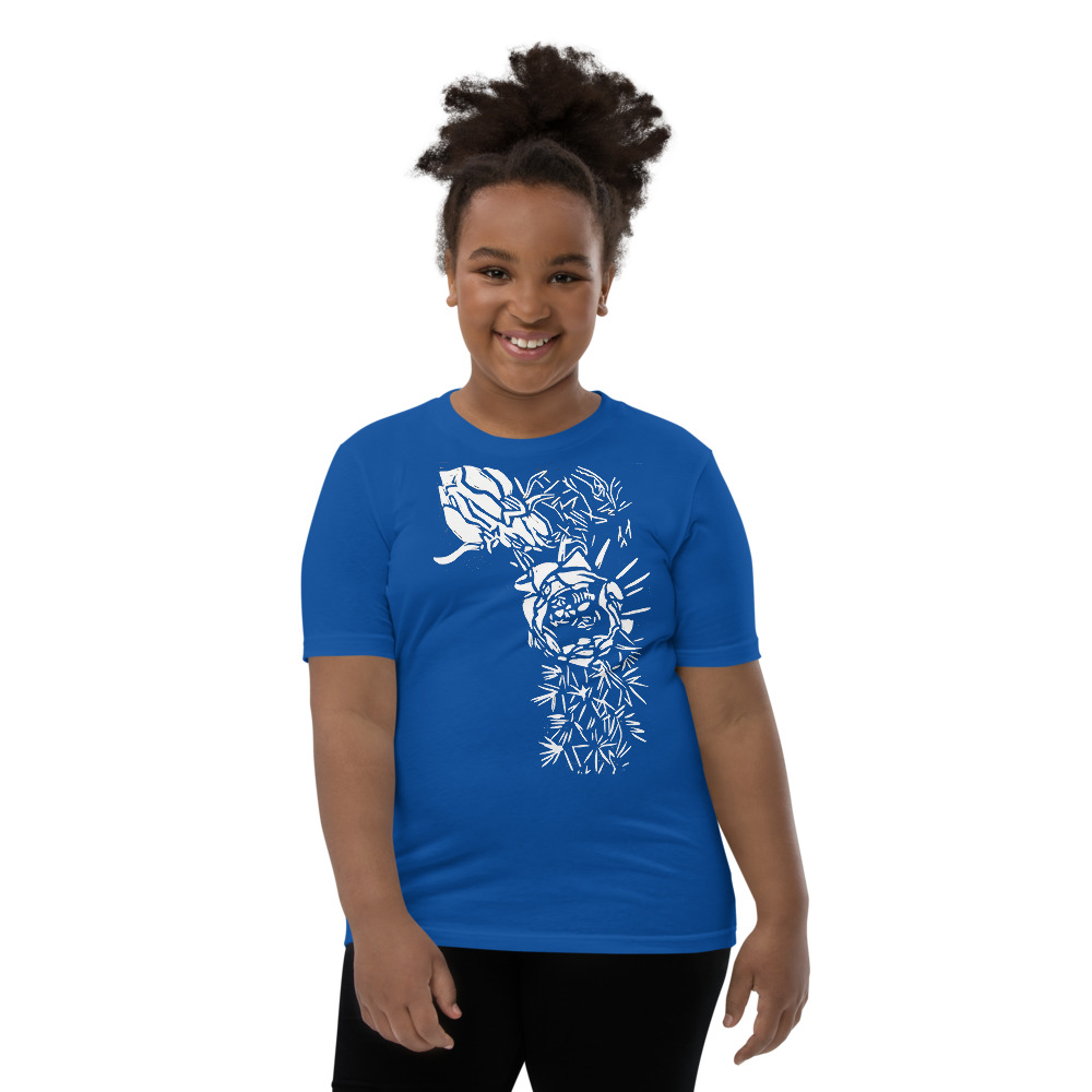 Youth Short Sleeve T-Shirt - Cactus Bloom Print - Image 14
