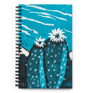 Cactus Flower Turquoise Spiral notebook and Sketchbook