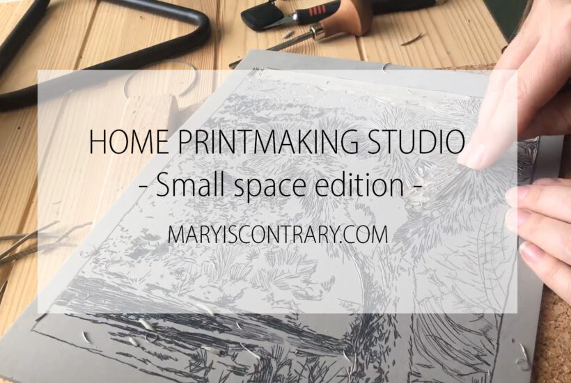 FEATURED IMAGE OF A LINOCUT BEING CARVED OUT. MARY IS CONTRARY